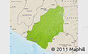 Physical Map of Sinoe River Sobo, shaded relief outside