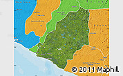 Satellite Map of Sinoe River Sobo, political outside