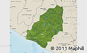 Satellite Map of Sinoe River Sobo, shaded relief outside