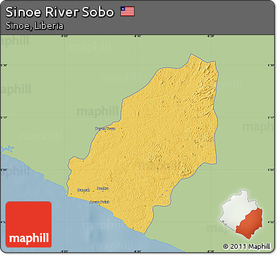 Savanna Style Map of Sinoe River Sobo, single color outside