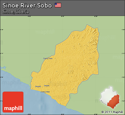 Savanna Style Map of Sinoe River Sobo, single color outside