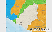 Shaded Relief Map of Sinoe River Sobo, political outside