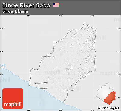 Silver Style Map of Sinoe River Sobo, single color outside
