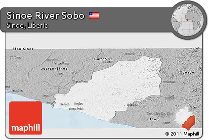 Gray Panoramic Map of Sinoe River Sobo