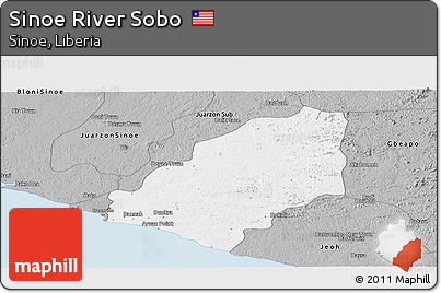 Gray Panoramic Map of Sinoe River Sobo