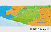 Physical Panoramic Map of Sinoe River Sobo, political outside