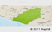 Physical Panoramic Map of Sinoe River Sobo, shaded relief outside