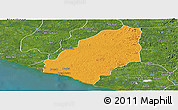 Political Panoramic Map of Sinoe River Sobo, satellite outside