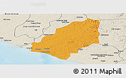 Political Panoramic Map of Sinoe River Sobo, shaded relief outside