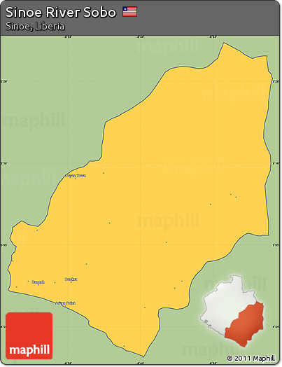 Savanna Style Simple Map of Sinoe River Sobo, cropped outside
