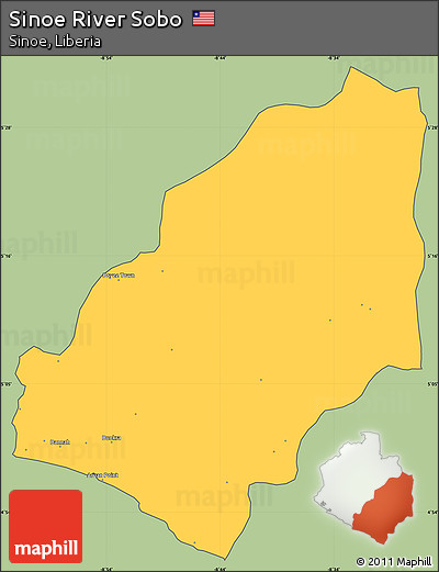 Savanna Style Simple Map of Sinoe River Sobo, cropped outside