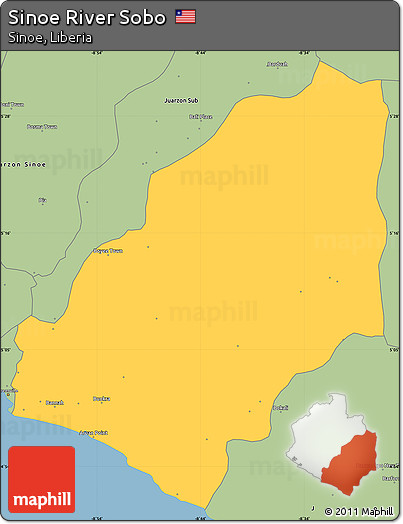 Savanna Style Simple Map of Sinoe River Sobo