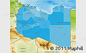 Political Shades 3D Map of Libya, physical outside