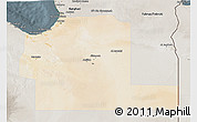 Satellite 3D Map of Ajdabiya (Agedabia), semi-desaturated