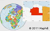 Political Location Map of Ajdabiya (Agedabia), highlighted country