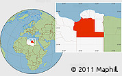 Savanna Style Location Map of Ajdabiya (Agedabia), highlighted country