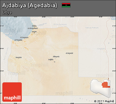 Satellite Map of Ajdabiya (Agedabia), lighten