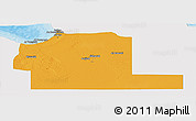 Political Panoramic Map of Ajdabiya (Agedabia), single color outside