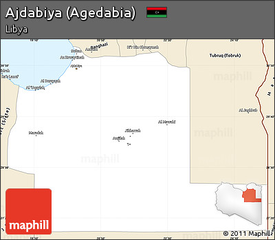 Classic Style Simple Map of Ajdabiya (Agedabia)
