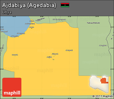 Savanna Style Simple Map of Ajdabiya (Agedabia)
