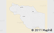 Classic Style 3D Map of Al Jufrah, single color outside