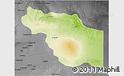 Physical 3D Map of Al Jufrah, darken, desaturated