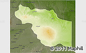 Physical 3D Map of Al Jufrah, darken