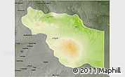 Physical 3D Map of Al Jufrah, darken, semi-desaturated