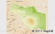 Physical 3D Map of Al Jufrah, satellite outside