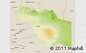 Physical 3D Map of Al Jufrah, shaded relief outside