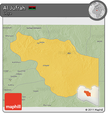 Savanna Style 3D Map of Al Jufrah