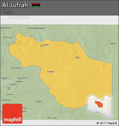 Savanna Style 3D Map of Al Jufrah