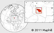 Blank Location Map of Al Jufrah, within the entire country