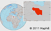 Gray Location Map of Al Jufrah