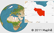 Satellite Location Map of Al Jufrah, highlighted country