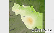 Physical Map of Al Jufrah, darken