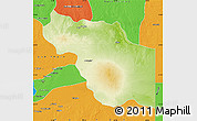 Physical Map of Al Jufrah, political outside