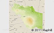 Physical Map of Al Jufrah, shaded relief outside