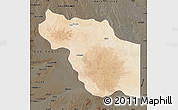 Satellite Map of Al Jufrah, darken