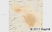 Satellite Map of Al Jufrah, shaded relief outside
