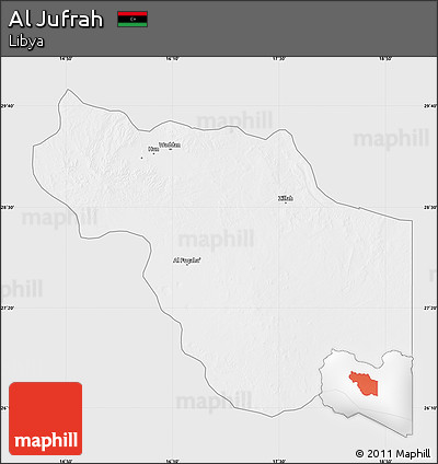 Silver Style Map of Al Jufrah, single color outside
