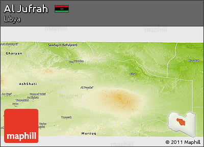 Physical Panoramic Map of Al Jufrah