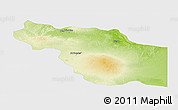 Physical Panoramic Map of Al Jufrah, single color outside