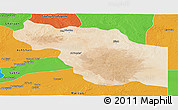 Satellite Panoramic Map of Al Jufrah, political outside