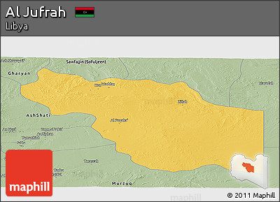 Savanna Style Panoramic Map of Al Jufrah