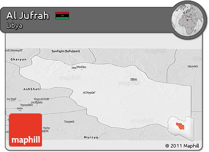 Silver Style Panoramic Map of Al Jufrah