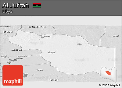 Silver Style Panoramic Map of Al Jufrah