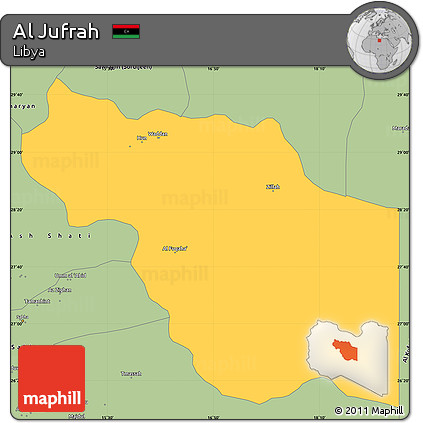 Savanna Style Simple Map of Al Jufrah