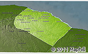 Physical 3D Map of Al Khoms, darken