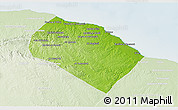 Physical 3D Map of Al Khoms, lighten